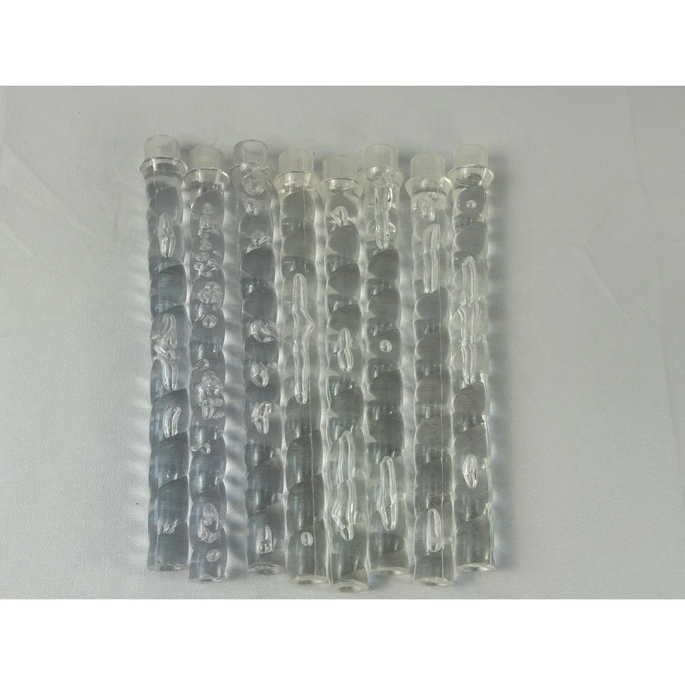 Vintage Lucite Acrylic Swirl Rods Clear Blue Mid Century Craft Set 8 Pieces